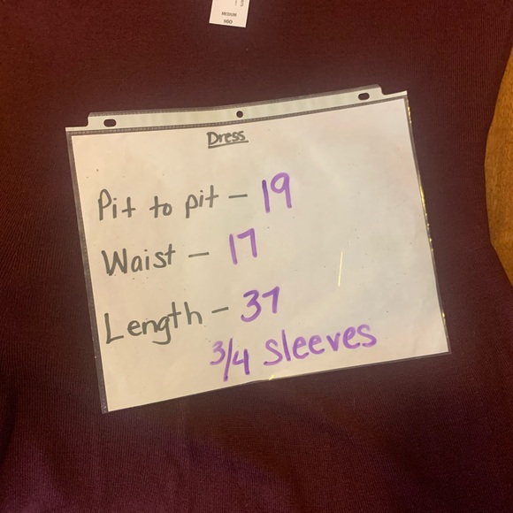 Worthington NWT Sweater Dress Medium Burgundy Midi V-neck soft comfort casual - Picture 5 of 6